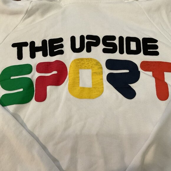 The Upside Women Set Yoga Dark Leggings White Cropped Top Hoodie Sports Size 8 - Picture 9 of 16